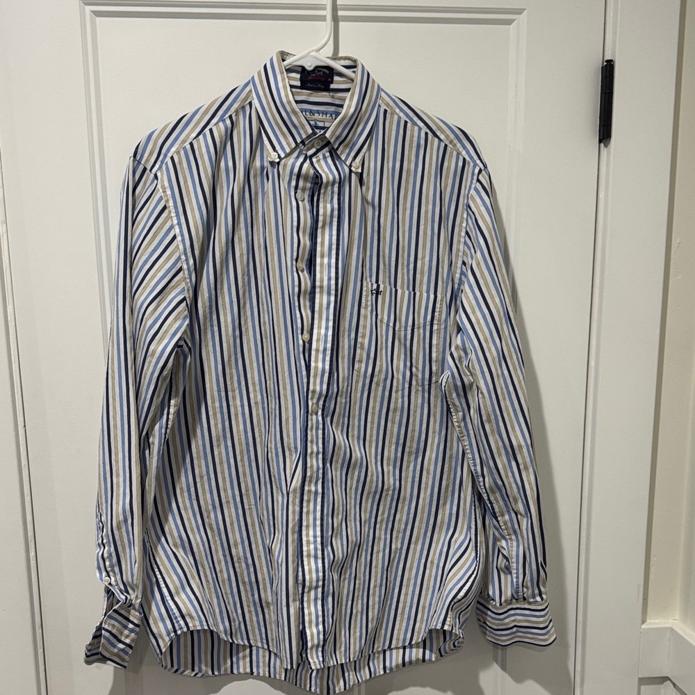 Paul & Shark Blue and White Striped Button Down Shirt
